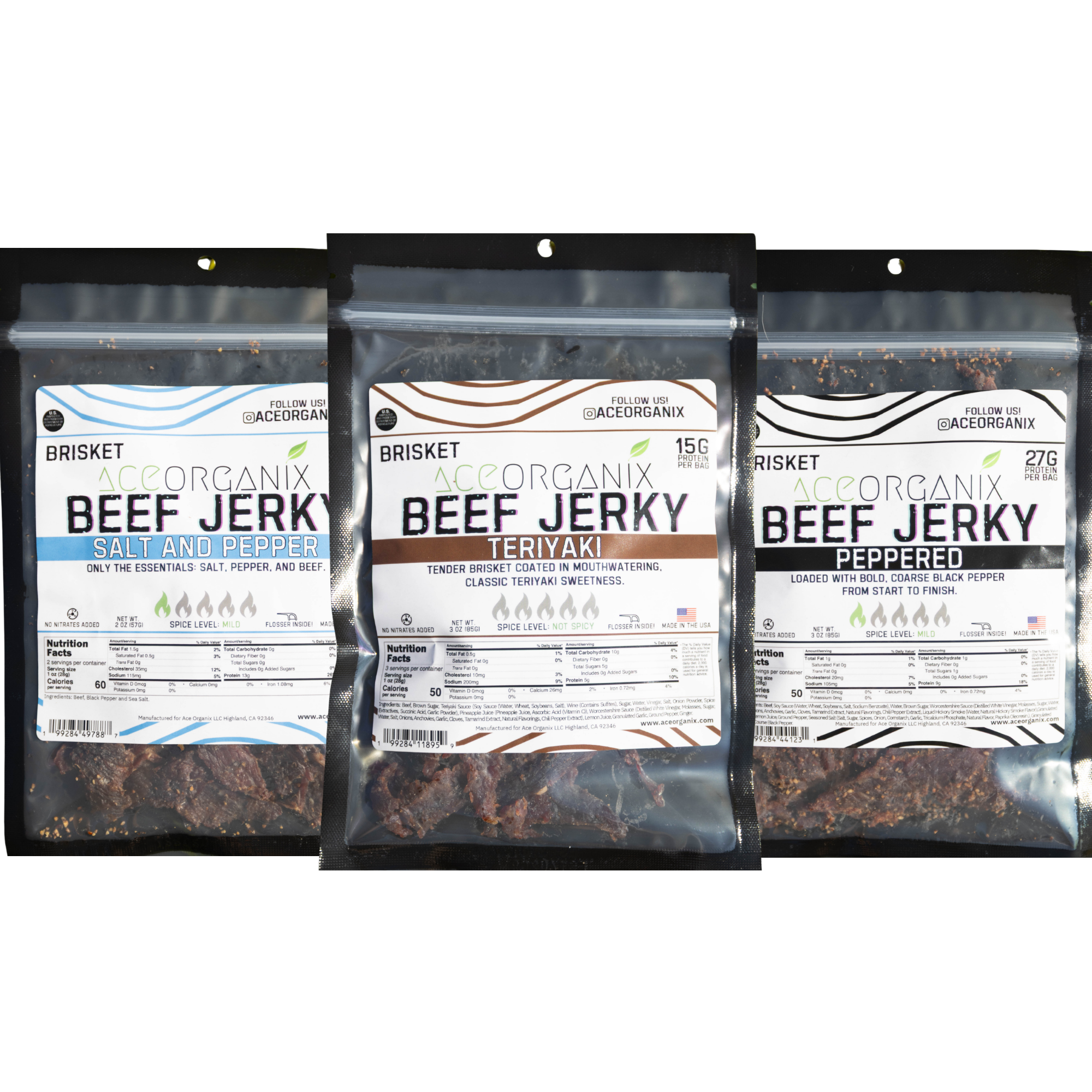 Ace Organix Classics Bundle beef jerky bundle pack front