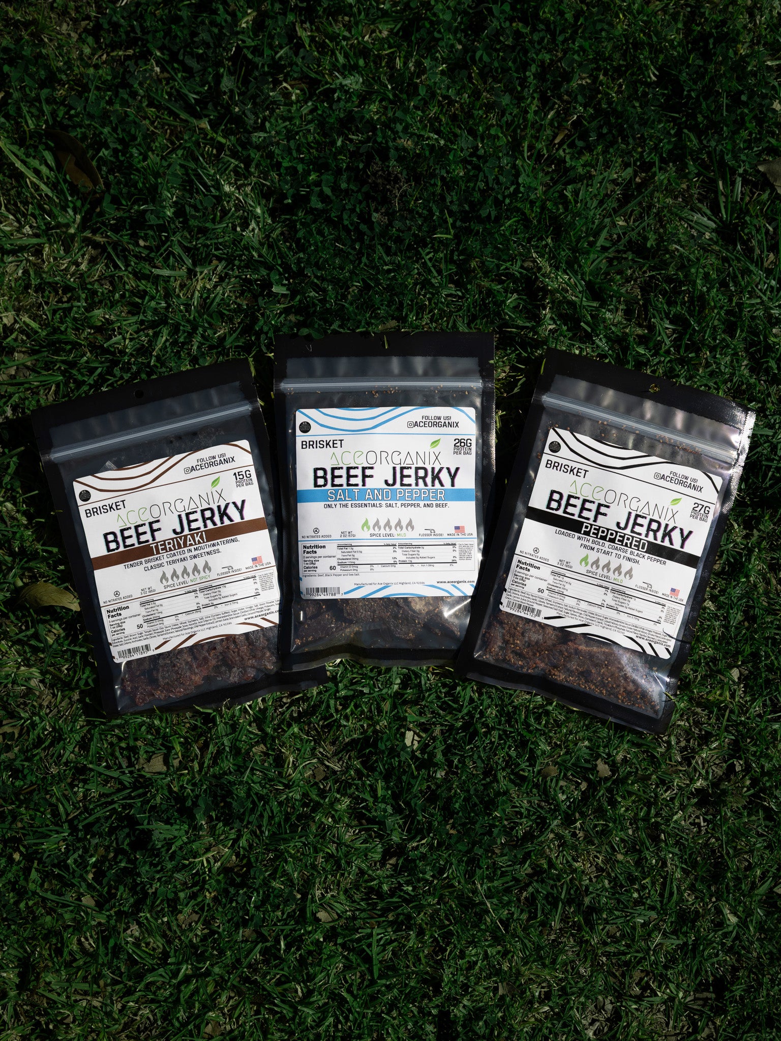 Ace Organix Classics beef jerky bundle three-pack