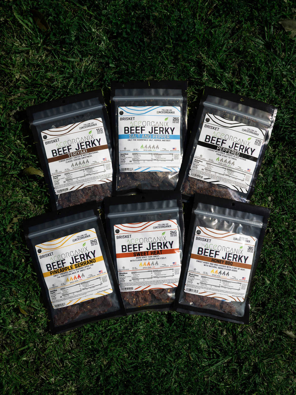 Ace Organix brisket beef jerky flavor lineup