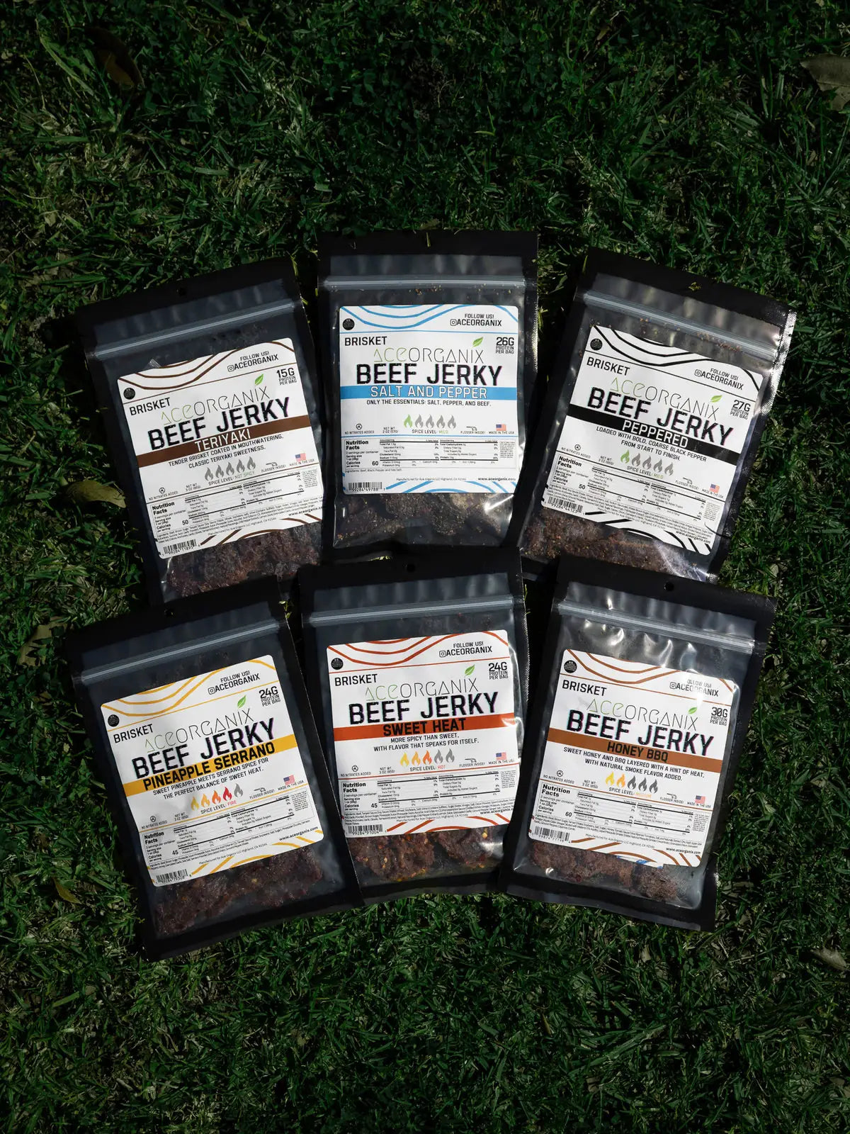 Ace Organix brisket beef jerky flavor lineup