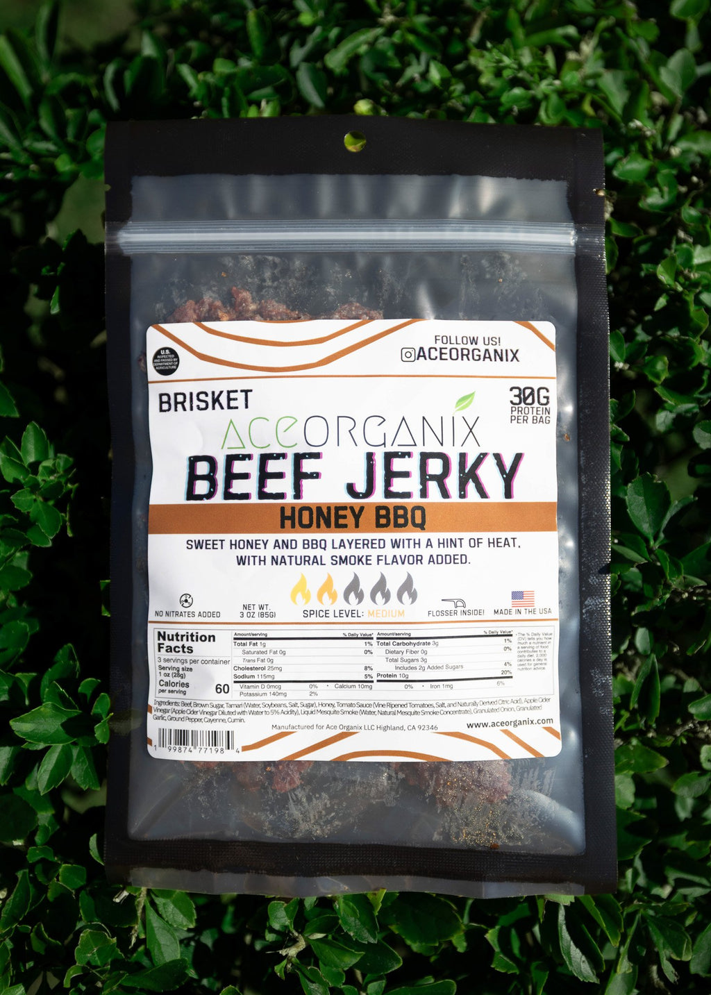Ace Organix wholesale brisket beef jerky box 12 count